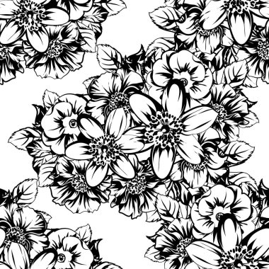 Kusursuz tek renkli klasik çiçek deseni