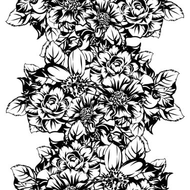 Kusursuz tek renkli klasik çiçek deseni