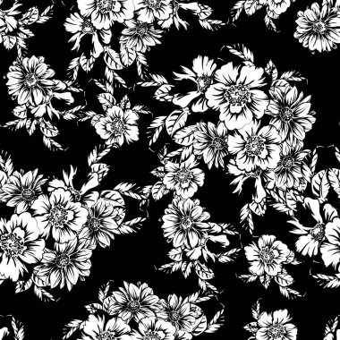 Kusursuz tek renkli klasik çiçek deseni