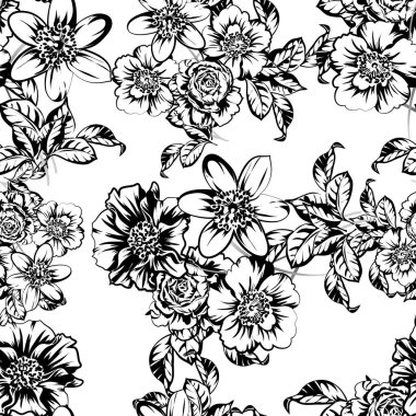 Kusursuz tek renkli klasik çiçek deseni