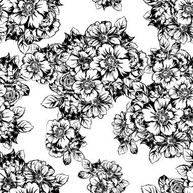 Kusursuz tek renkli klasik çiçek deseni