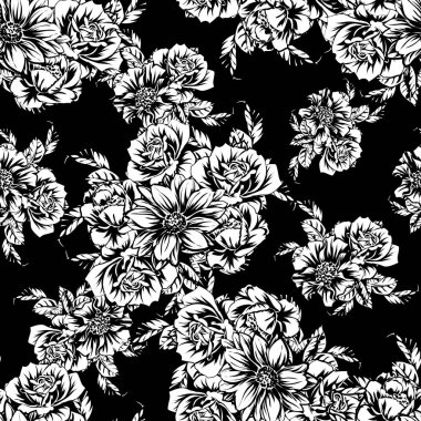 Kusursuz tek renkli klasik çiçek deseni