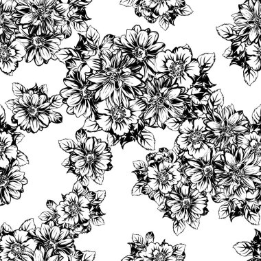 Kusursuz tek renkli klasik çiçek deseni