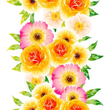 Renkli vintage tarzı çiçekler pürüzsüz desen