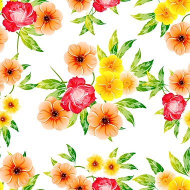 Renkli vintage tarzı çiçekler pürüzsüz desen