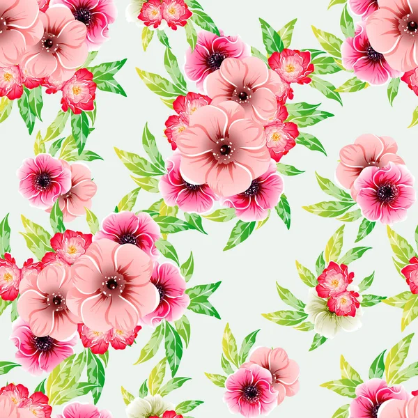 Kleurrijke Vintage Stijl Bloemen Naadloos Patroon — Stockvector