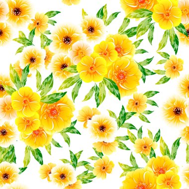 Renkli vintage tarzı çiçekler pürüzsüz desen