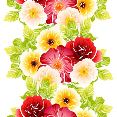 Renkli vintage tarzı çiçekler pürüzsüz desen