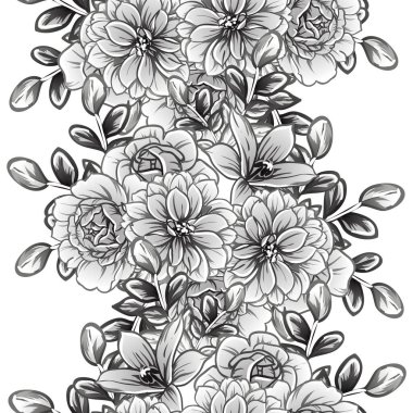 Kusursuz tek renkli klasik çiçek deseni