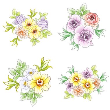 Renkli vintage tarzı çiçekler pürüzsüz desen