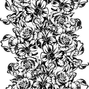 Kusursuz tek renkli klasik çiçek deseni