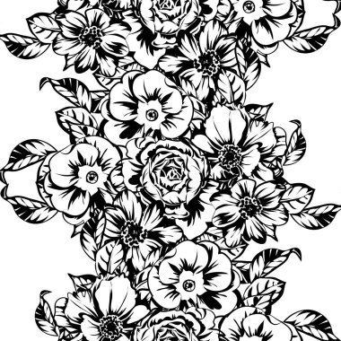 Kusursuz tek renkli klasik çiçek deseni