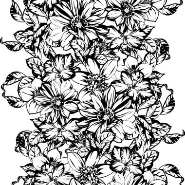 Kusursuz tek renkli klasik çiçek deseni