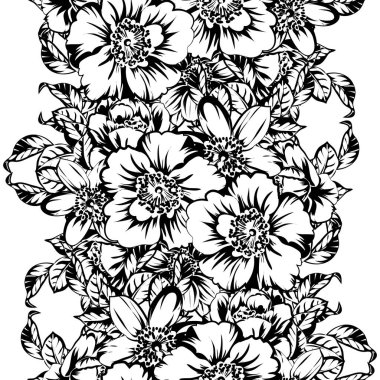 Kusursuz tek renkli klasik çiçek deseni