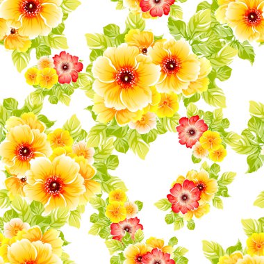 Renkli vintage tarzı çiçekler pürüzsüz desen