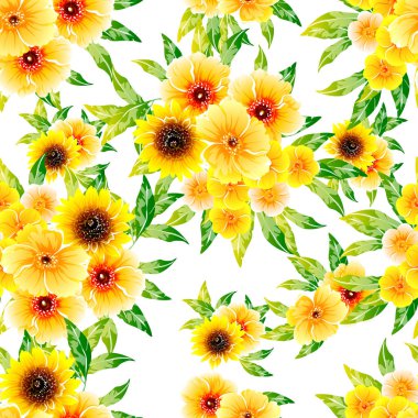 Renkli vintage tarzı çiçekler pürüzsüz desen