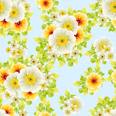 Renkli vintage tarzı çiçekler pürüzsüz desen