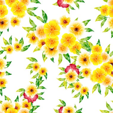 Renkli vintage tarzı çiçekler pürüzsüz desen