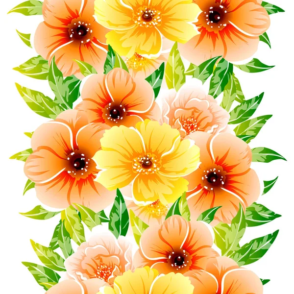 Coloridas Flores Estilo Vintage Patrón Sin Costuras — Vector de stock