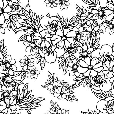 Kusursuz tek renkli klasik çiçek deseni