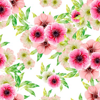 Renkli vintage tarzı çiçekler pürüzsüz desen