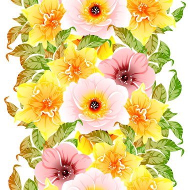 Renkli vintage tarzı çiçekler pürüzsüz desen