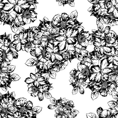 Kusursuz tek renkli klasik çiçek deseni