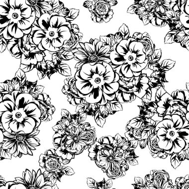 Kusursuz tek renkli klasik çiçek deseni