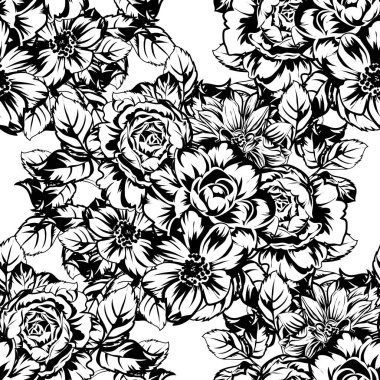 Kusursuz tek renkli klasik çiçek deseni