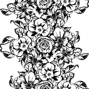 Kusursuz tek renkli klasik çiçek deseni