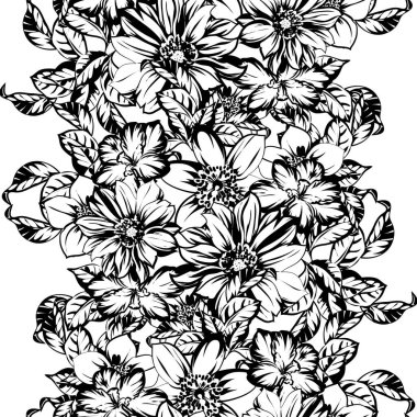 Kusursuz tek renkli klasik çiçek deseni