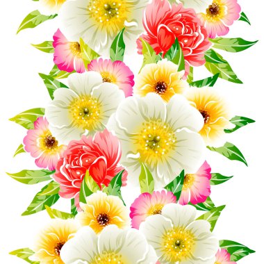 Renkli vintage tarzı çiçekler pürüzsüz desen