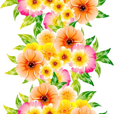 Renkli vintage tarzı çiçekler pürüzsüz desen