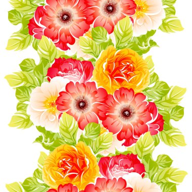 Renkli vintage tarzı çiçekler pürüzsüz desen