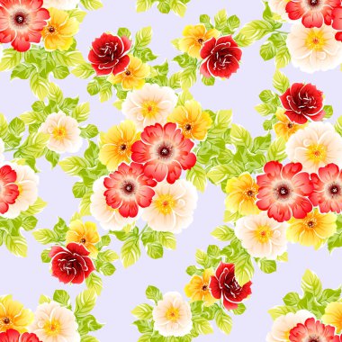Renkli vintage tarzı çiçekler pürüzsüz desen