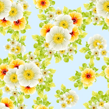 Renkli vintage tarzı çiçekler pürüzsüz desen