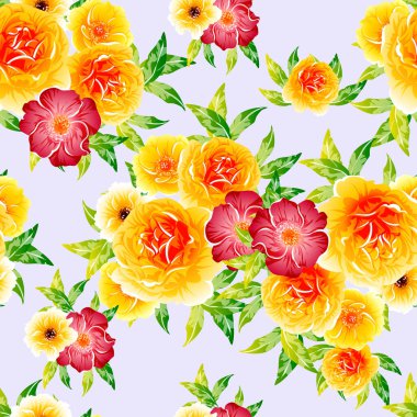 Renkli vintage tarzı çiçekler pürüzsüz desen