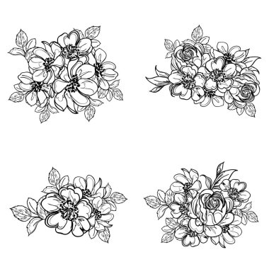 Kusursuz tek renkli klasik çiçek deseni