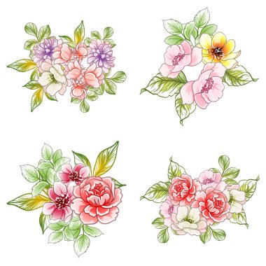 Renkli vintage tarzı çiçekler pürüzsüz desen