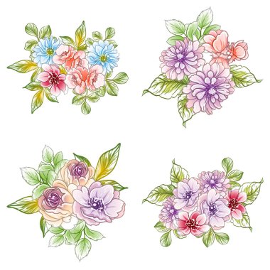 Renkli vintage tarzı çiçekler pürüzsüz desen