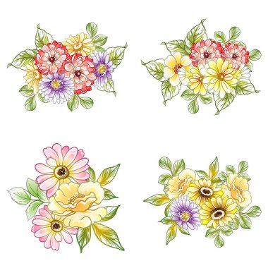 Renkli vintage tarzı çiçekler pürüzsüz desen