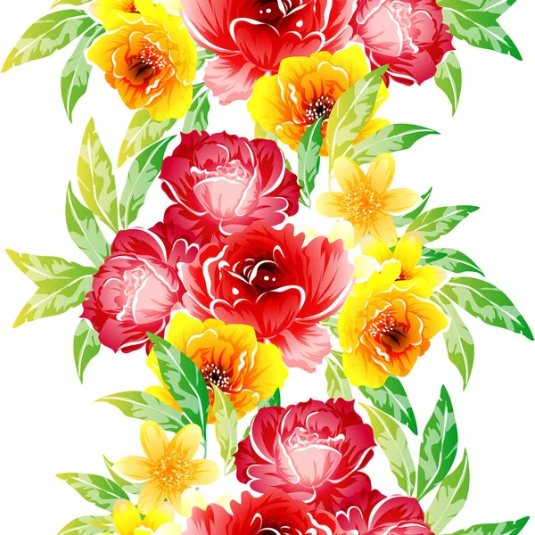 Coloridas Flores Estilo Vintage Patrón Sin Costuras — Vector de stock