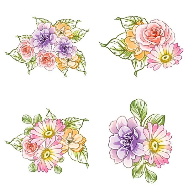 Kleurrijke Vintage Stijl Bloemen Naadloos Patroon — Stockvector