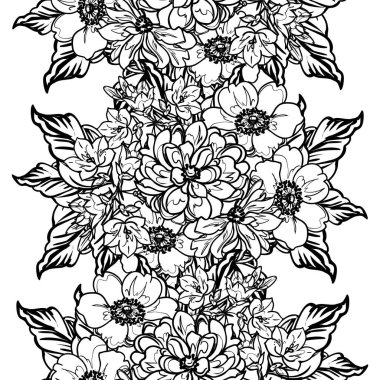 Kusursuz tek renkli klasik çiçek deseni