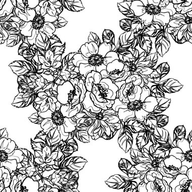 Kusursuz tek renkli klasik çiçek deseni