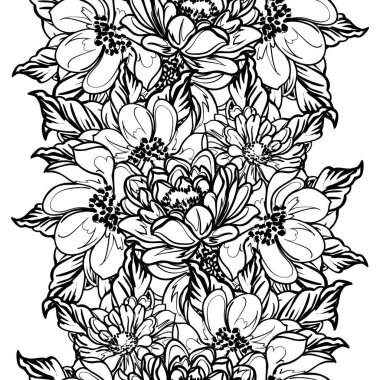 Kusursuz tek renkli klasik çiçek deseni