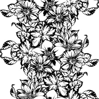 Kusursuz tek renkli klasik çiçek deseni