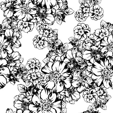 Kusursuz tek renkli klasik çiçek deseni