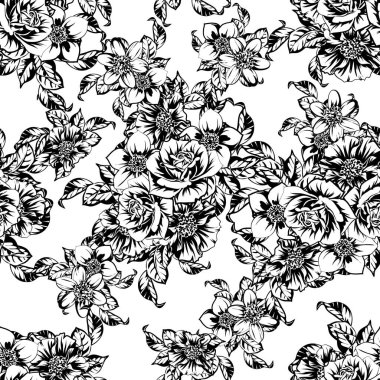 Kusursuz tek renkli klasik çiçek deseni