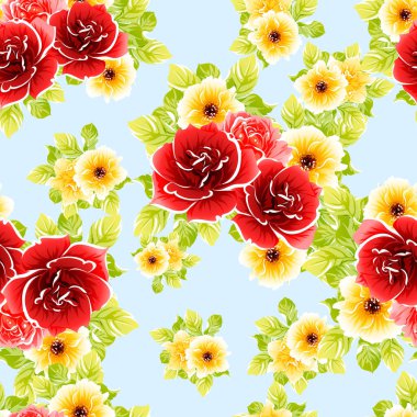 Renkli vintage tarzı çiçekler pürüzsüz desen